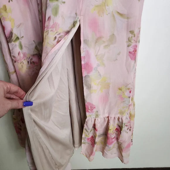 Birdy Grey Pink Floral Midi Dress - Picture 8 of 16